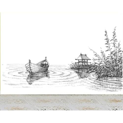 ZhuoAng Boat In The Water Clear Stamps/Silicone Transparent Seals for DIY scrapbooking photo album Clear Stamps