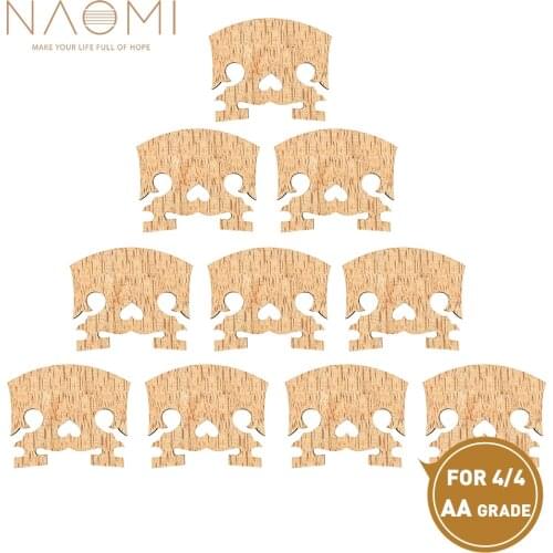 NAOMI 10pcs/1set Vintage Baroque Style Violin Bridge Replacement AA Grade Nice Texture Maple Fit For 4/4 Violin