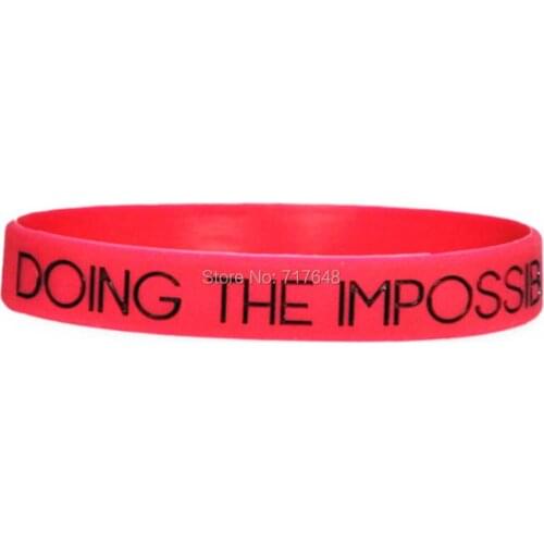 100pcs doing the impossible wristband silicone bracelets free shipping by FEDEX