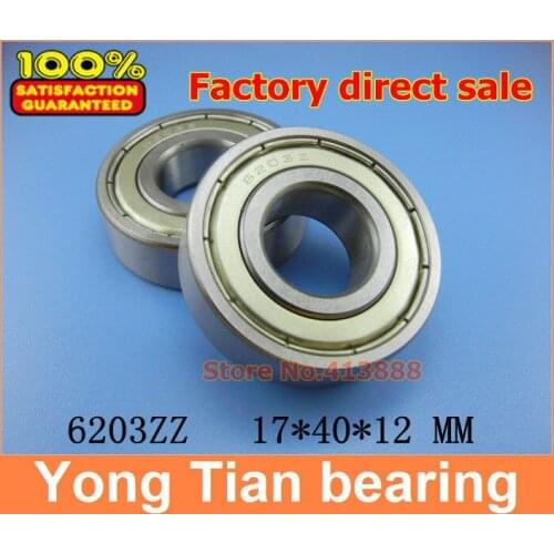 100pcs/lot free shipping Wholesale Miniature deep groove ball bearing 6203ZZ 17*40*12 mm