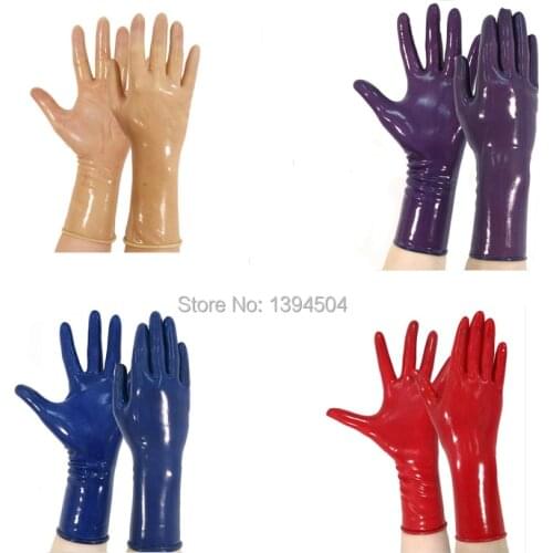 2017 classic Latex Gothic Sexy Lingerie Women Short crimping Gloves Crimping Side Fetish Wrist No Fingers Female