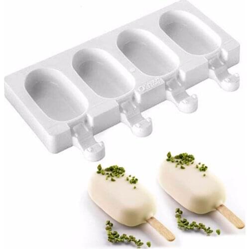 260*145*26mm 4 Cavities Silicone Ice Cream Mold Dessert Chocolate Cake Mould