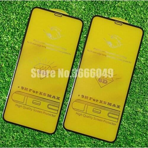 500pcs For Iphone XR XS Max 6D Full Coverage Tempered Glass 6D Curved Screen Protector Film Guard for iphone 8 plus 7 6s