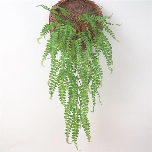 86cm 5 Forks Artificial Fern Grass Green Imitation Plastic Artificial Grass Leaves Plant for Engagement Wedding Home Decoration