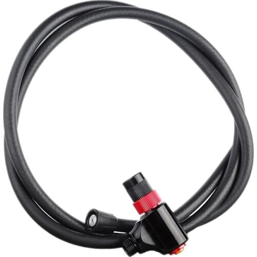 DEEMOUNT Bike Pump Adaptor with Hose Thumb Lock Fit for Schrader Presta F/V A/V Cycle Inflation Accessory for MTB Road Bike