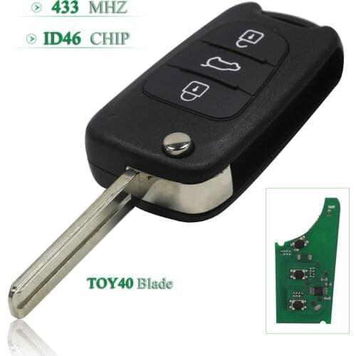 Bilchave 10pcs 433Mhz FSK ID46 Remote Key 3B For Kia Rio 3 Picanto Ceed Cerato Sportage K2 K5 For Hyundai I30 IX35 TOY40 Blade