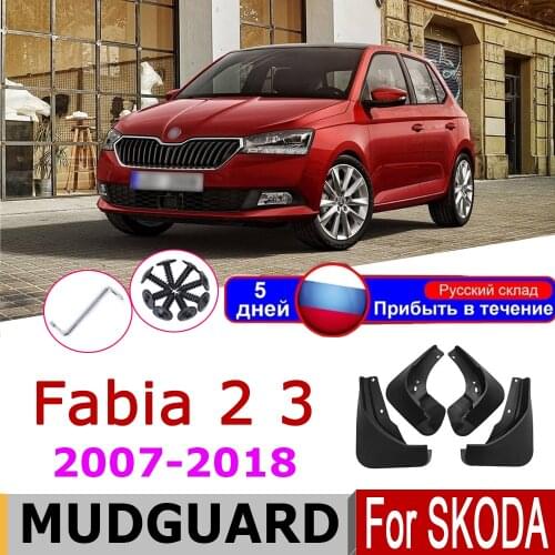 Car Mud Flaps For Skoda Fabia Mk2 2 542 5J 2014-2007 Set Molded Mudflaps Splash Guards Mudguards Fender Front Rear Styling