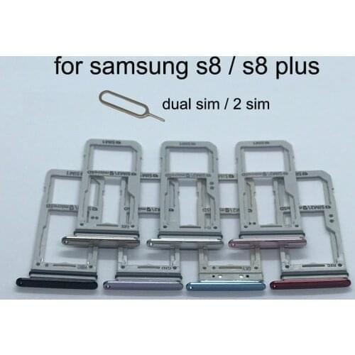 For Samsung Galaxy S8 G950 G950F S8 Plus G955 G955F Original Phone Housing New SIM Card Adapter And Micro SD Card Tray Holder