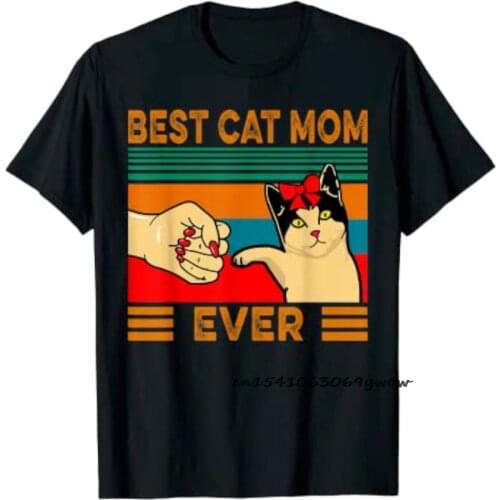 Best Cat Dad Ever Vintage Tshirt Birthday Love Cat Camisa Funny Fashion Mens Tee Shirt Ramen Neko MAMA New Print T Shirt for Men