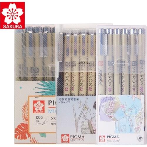 1pcs SAKURA XSDK Needle Pen Waterproof Hook Line Comic Stroke Line Anime Design Black Highlights Beauty Pen