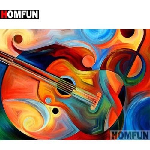 HOMFUN Full Square/Round Drill 5D DIY Diamond Painting "Guitar painting" Embroidery Cross Stitch 5D Home Decor Gift A17484