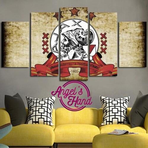 5 panel Football team logo AJAX picture diy diamond painting for bedroom living room mosaic 5D DIY Diamond Embroidery still life