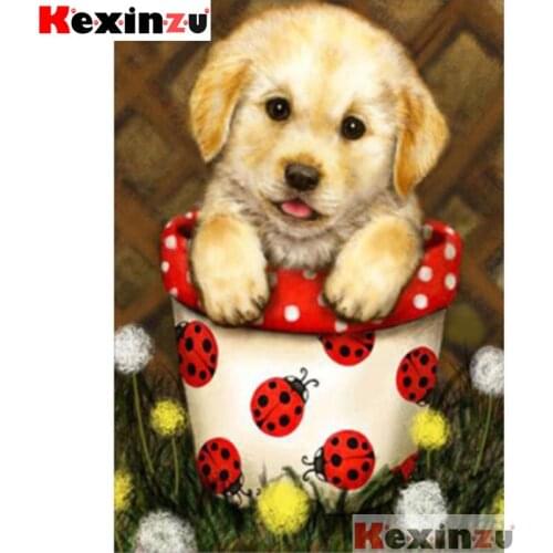 Kexinzu5D DIY Square/Round Diamond Painting @cute Cup dog@ Full 3D Embroidery handcraft work Cross Stitch Home Decor X4444
