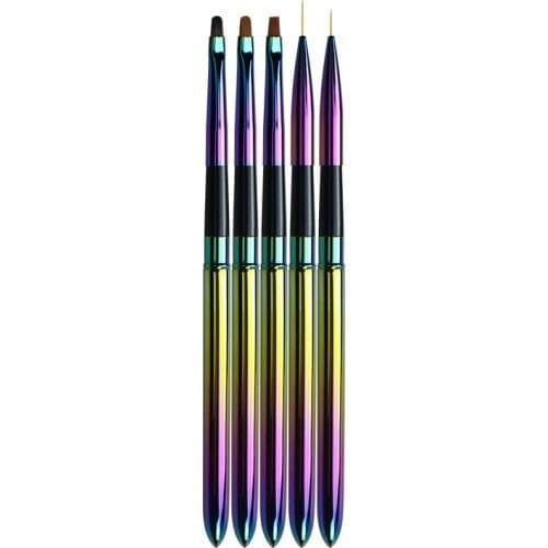 5 Style Nail Art Brush Metal Liner Painting Flower Lines Stripe Drawing Pen Polish French UV Gel Extension Builder Tool