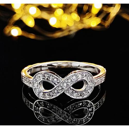 925 Sterling Silver infinix rings for women Solid Real wedding engagement R782