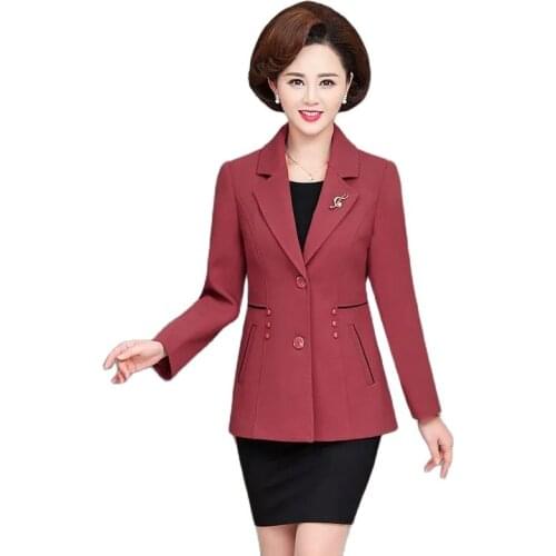 High Quality Womens Suit Jacket 2019 Spring Autumn New Fashion Long Sleeve Large Size 5XL Slim Jacket Casual Coat Mother Dress