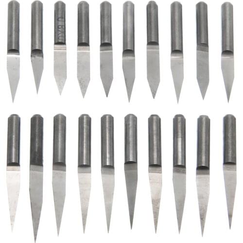 20pcs 3.175mm Shank Engraving Milling Cutter CNC Router Bits Tool PCB Engraving Bit Tungsten Carbide 3D Milling Cutter