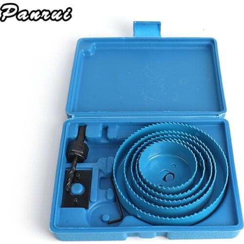 Free Shipping 8/11/16PCS Woodworking Hole Saw Set Drill Bit Carbon Steel 19-127mm Hole Cutter Tools Woodworking Cutting Set Kit