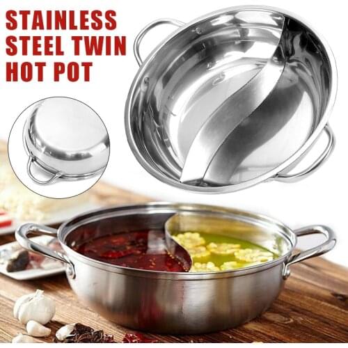 New 28cm Stainless Steel Twin Duck Taste Hot Pot Induction Hotpot Cooker