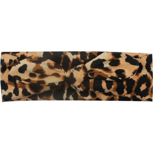 Hot Fashion Kids Girls Baby Toddler Leopard Print Turban Knotted Bow Hat Cap Headband Hair Band Headwear Apparel Accessories