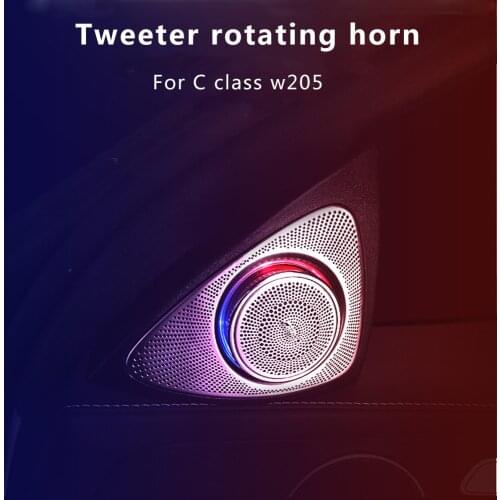 3 12 64 color car 3D rotation light tweeter For Mercedes Benz W205 C Class treble speaker LED treble speaker audio trumpet horn