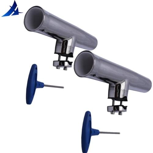 A Pair of Adjustable Stainless Steel Rack Holder Removable Fishing Rod Holders With Wrench