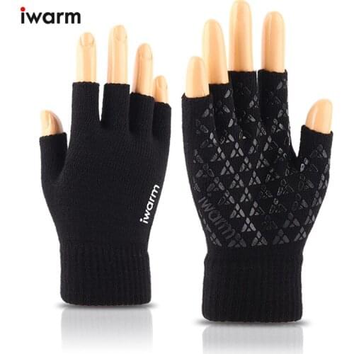 Half Finger Gloves Men and Women Winter Students Touch Screen Warm Sweet Knitted Convertible Flip Top Fingerless Mittens Gloves
