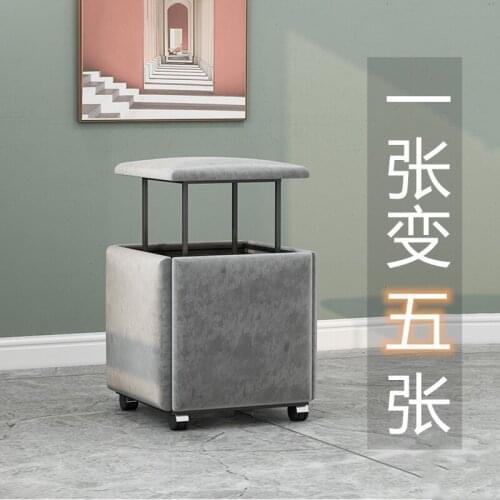 Simple Rubiks Cube Chair Sofa Stool Sitting Room Combination Stool Leather Square Chair