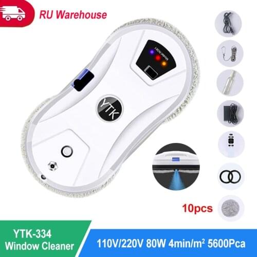 Smart Window Cleaner Robot With Water Sprayer One-button Start Brushless Motor Electric Glass Window Cleaner Remote Control