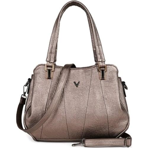 Luxury Leather Shoulder Bag Fashion Casual Lady Tote Retro Women Handbags Three-Layer Pocket Female Messenger Bags Women