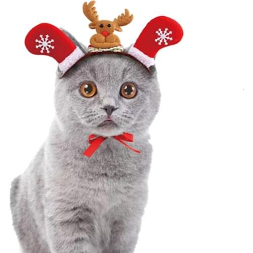Christmas Pet Supplies Cat Accessories Cute Elk Kitten Headband Christmas Cat Decoration Chihuahua Santa Headband Accessories