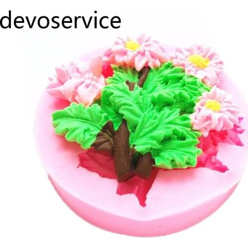 Bloom Sunflower Silicone Fondant Mold Cake Decorating Tools DIY Clay Chocolate Molds Cake Border Baking Moulds Kitchen Tools