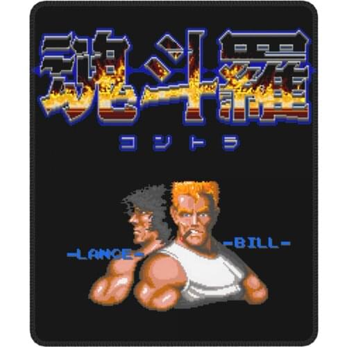 Contra NES Retro Video Game Cute Mouse Pad Lockedge Mat Pads Rubber PC Table Decoration Cover