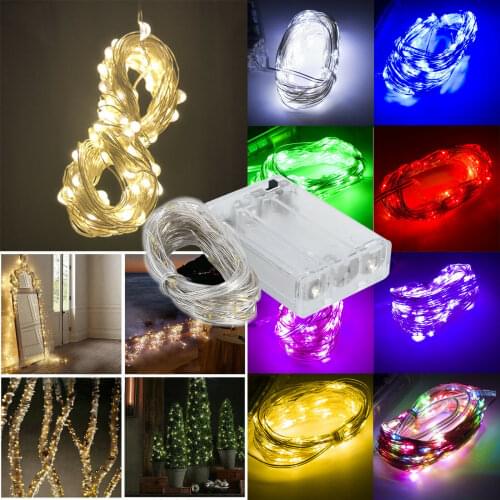 5Pcs 2m LED String Light 9 Colors Fairy Lights 20LEDs Copper Wire Battery Powered for Wedding Christmas Party Decor Holiday Lamp