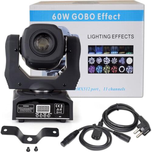 Mobile 3 Face Prism 60W Led Gobo Projector Moving Head Dj Spot DMX Christmas Lights For Disco Bar Party Event Night Club