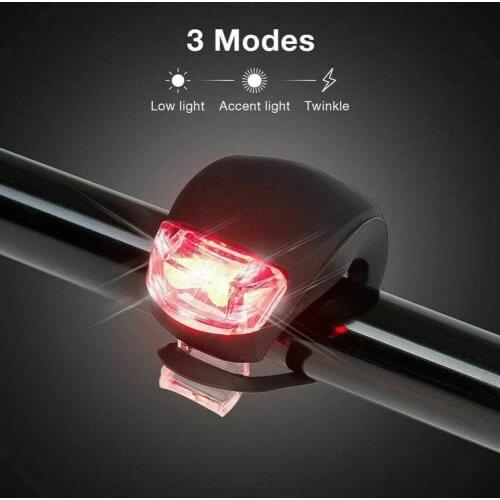 LED Silicone Bicycle Front Rear Light Set Bike Headlight Tail Warning Lamp 3 Mode Bicycle Light Helmet LED Flash Front Wheel