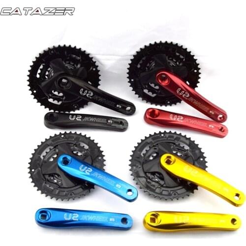 XC Mountain Bike Crankset Aluminum Alloy Bicycle Crank Sprocket 22/32/44T Square 7/8/9 Speed Crank Fluted Disc