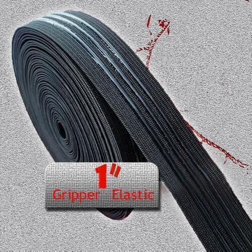 1 inch Silicone Backed Elastic 5yards pack black 3 lines Bar Gripper Elastic for garment bags home textile sewing accessories