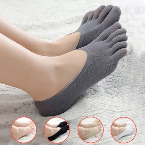 1 Pair Unsex Summer Five-finger Yoga Socks Female Ultrathin Sock Funny Toe Invisible Silicone Anti-skid Anti-friction