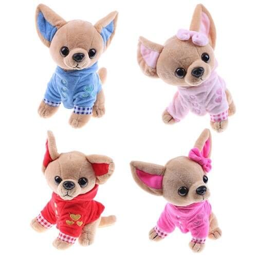 Lovely 17cm Chihuahua Dog Plush Toy Stuffed Children Best Present 4 Colors 1pcs