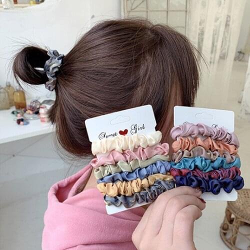 1Pcs Scrunchies Hair Ring Candy Color Hair Ties Rope Autumn Winter Women Ponytail Hair Accessories Girls Hairbands Gifts