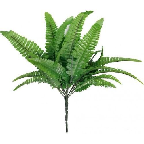 Pack of 10PCS Artificial Boston Fern Plant Bush 28 Leaf Leave Foliage Home Wedding Table Centerpiece DIY Plants Green