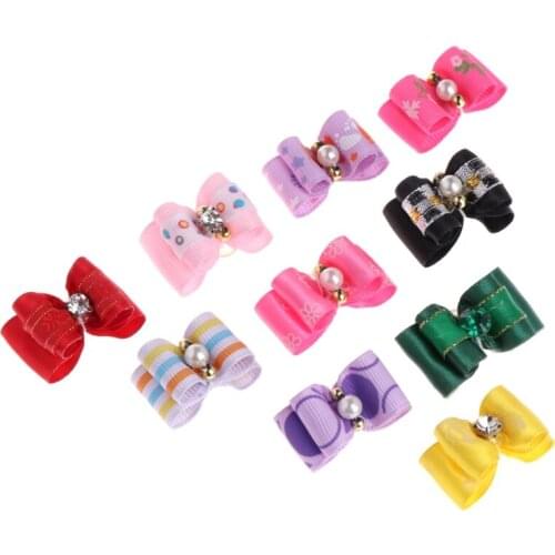 10 Pcs Pet Hair Clip Bow Knot Grooming Headdress Dog Decoration Accessories