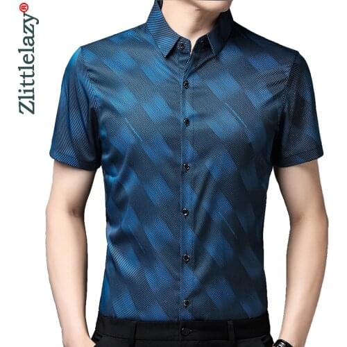 2021 brand striped mens shirts for men clothing fashion summer short sleeve shirt vintage luxury dress casual clothes jersey 531