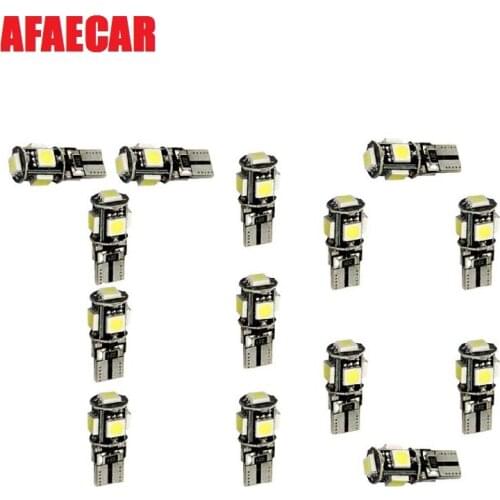 AFAECAR 100Pcs T10 5smd led 5050 Led Car W5w 194 168 Error free T10 Bulbs