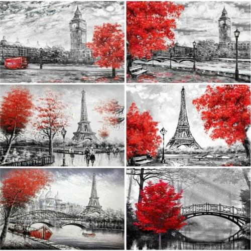 EverShine Diamond Mosaic Full Square Building Cross Stitch Diamond Embroidery Landscape Bead Picture Kit Handmade Hobby Gift