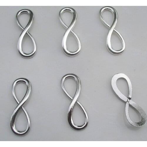 Free shipping 100pcs/lot 30x10mm silver plated alloy 8 shape bracelet connectors jewelry DIY