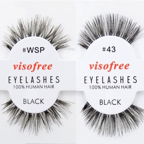 Free DHL 120 pairs Visofree Eyelashes Human Hair Eye Lashes Black Wholsale