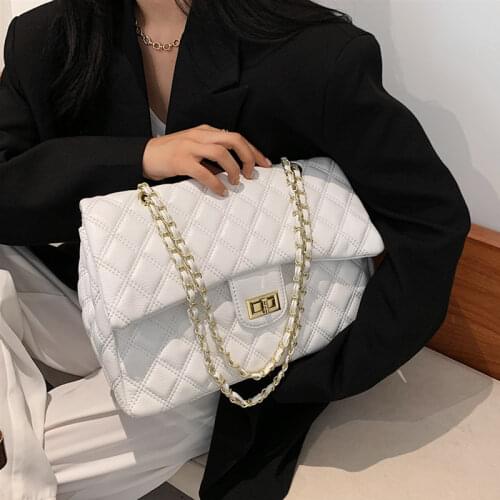 Burminsa Brand Designer Large Quilted Chain Crossbody Shoulder Bags For Women Luxury Travel Big Ladies Purses And Handbags 2021