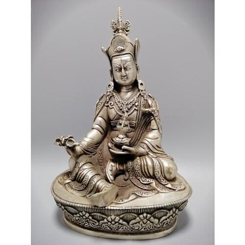 Ancient pure copper brass plated silver lotus peanut master put on Diamond guardian gods home to worship town house and ward of